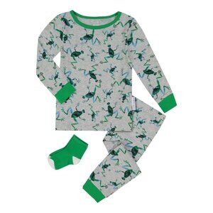 Max & Olivia Toddler Boys 2 Piece Pajama Set with Socks Size 2T Grey
